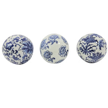 Load image into Gallery viewer, Blue &amp; White Chinoiserie Ceramic Ball
