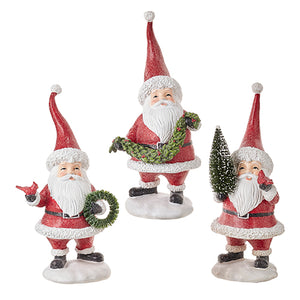 9" Santa & Cardinal Figurine