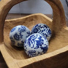 Load image into Gallery viewer, Blue &amp; White Chinoiserie Ceramic Ball
