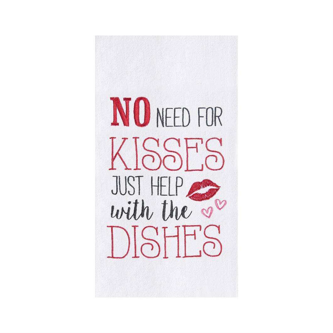 No Kisses Do Dishes Towel