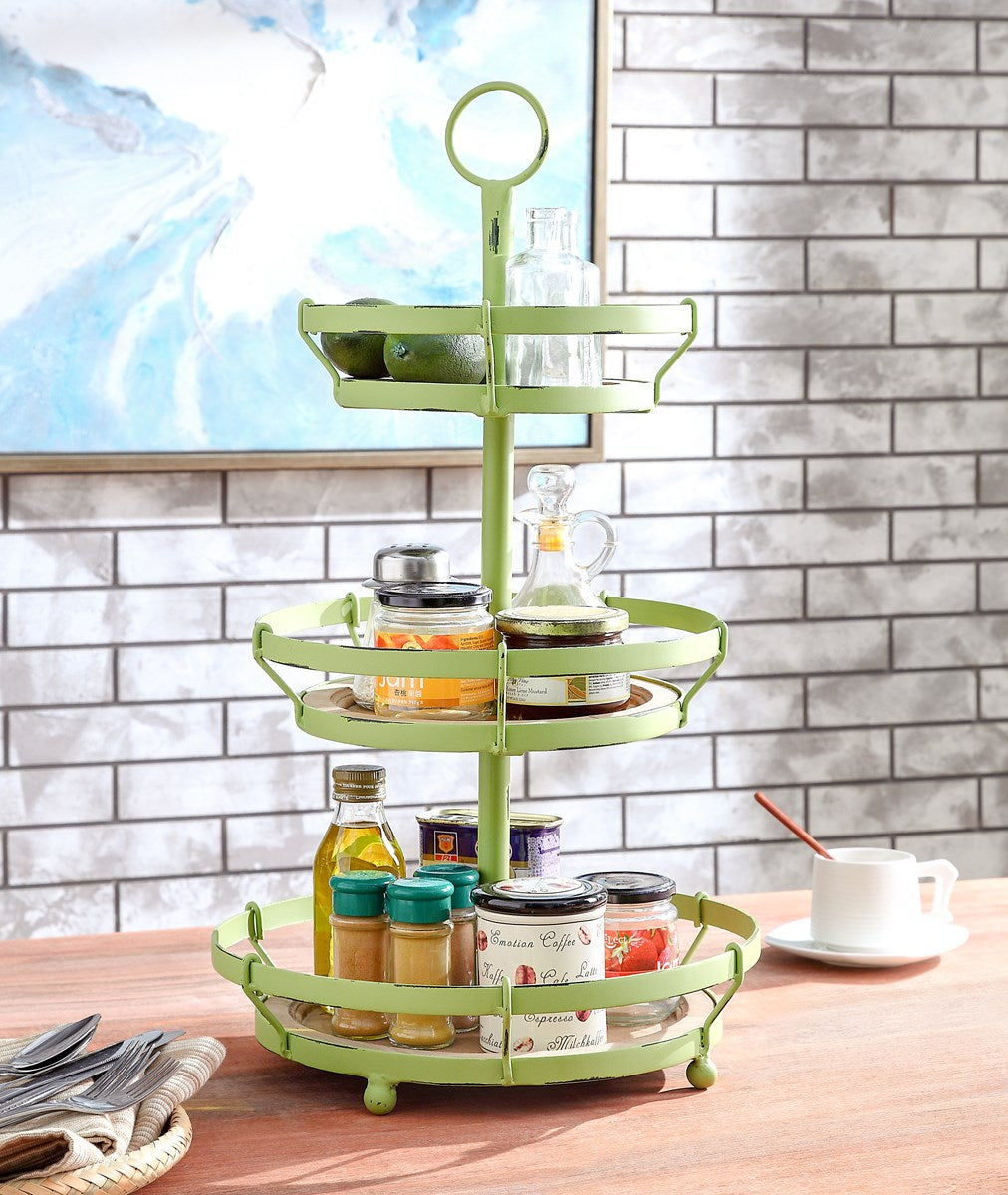 Green Tiered Tray Server