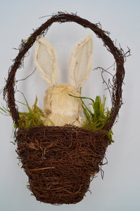 Blonde Sisal Bunny in Basket