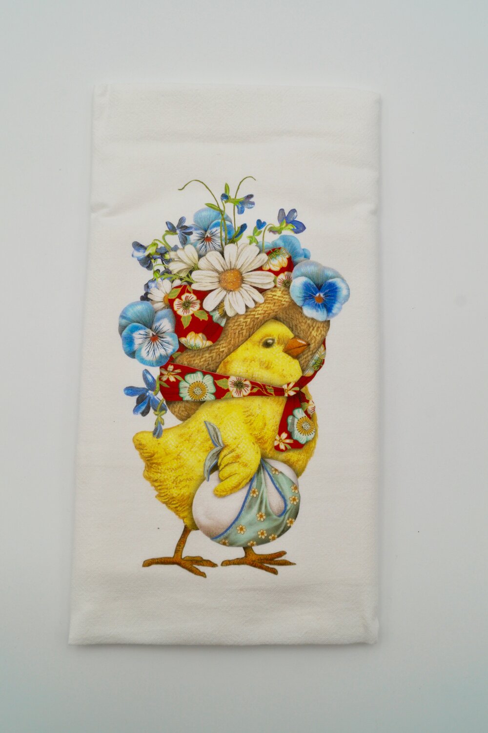 Chick Flower Bonnet Flour Sack Towel