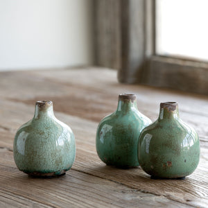 Glazed Stoneware Bud Vase