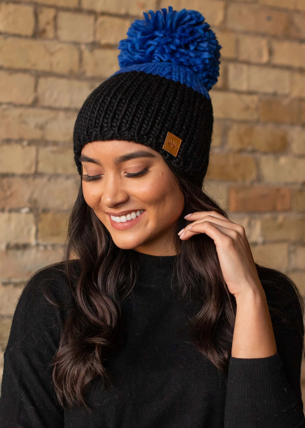 Blue & Black Knit Hat