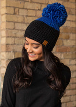 Load image into Gallery viewer, Blue &amp; Black Knit Hat
