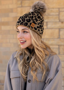 Leopard Knit Hat