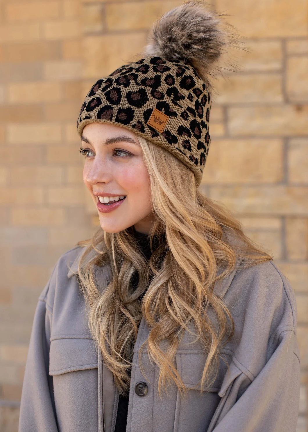 Leopard Knit Hat