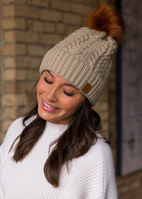 Load image into Gallery viewer, Tan Cable Knit Hat
