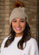 Load image into Gallery viewer, Tan Cable Knit Hat
