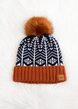 Load image into Gallery viewer, Navy &amp; Rust Pattern Hat
