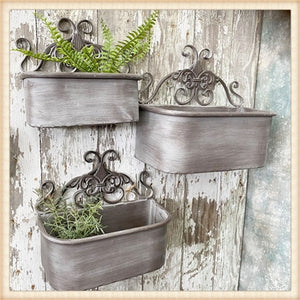 Scroll Wall Tin Containers
