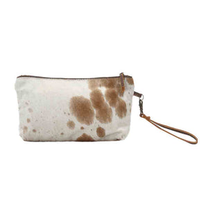 White & Brown Hairon Wristlet 0785