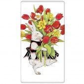 White Rabbit and Tulips Towel