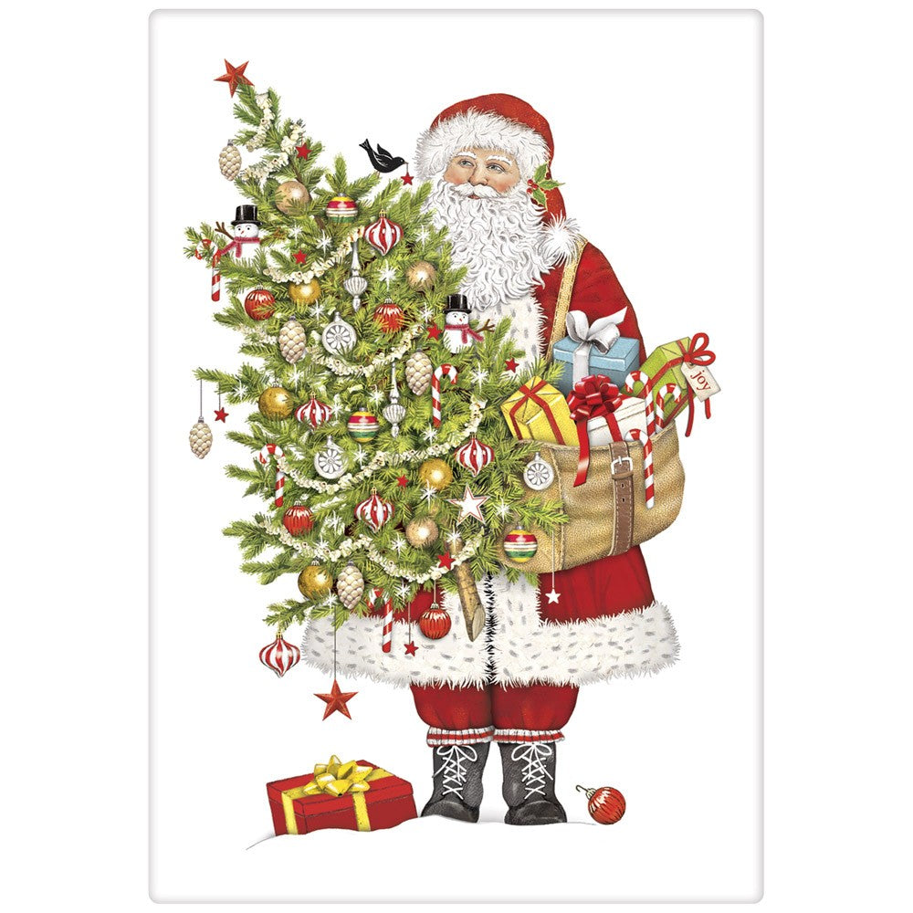 Santa Ornament Tree Towel