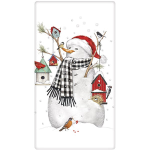 Birdhouse Snowman Towel