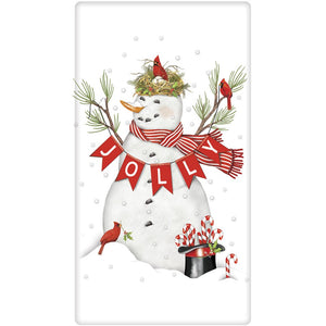 Cardinal Snowman Towel