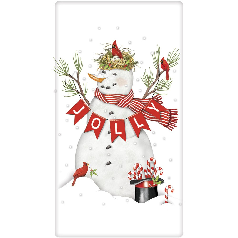 Cardinal Snowman Towel