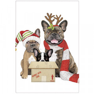Frenchie Family Holiday Towel