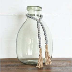 28" Gray Beaded Tassel Garland