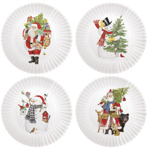 Santa & Snowman Melamine Plates