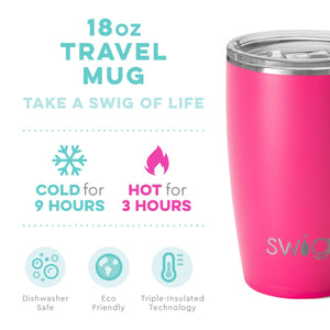 Swig Hot Pink 18oz Travel Mug