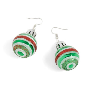 Christmas Bulb Earrings Green